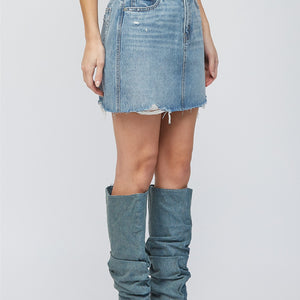 Medium Dark Classic Mini Jean Skirt