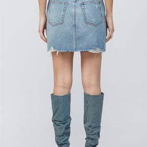Medium Dark Classic Mini Jean Skirt