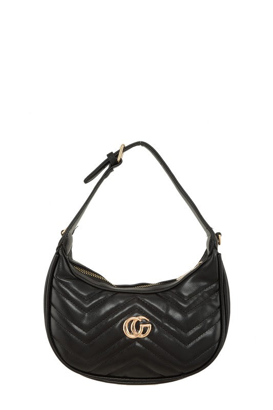 Round Shape CG Buckle Shoulder Bag, 3 colors