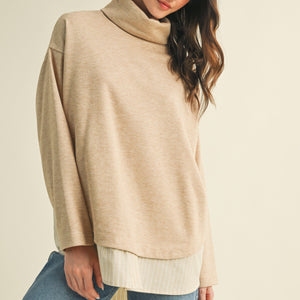 Oat Mixed turtleneck top
