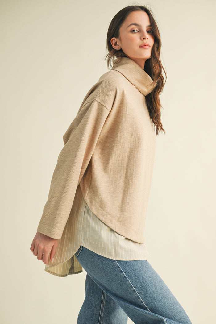 Oat Mixed turtleneck top