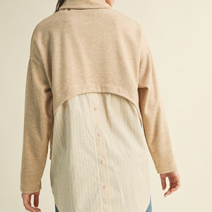 Oat Mixed turtleneck top