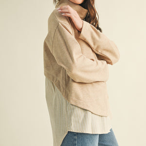 Oat Mixed turtleneck top