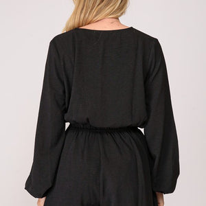 Black Flirty surplice airflow romper