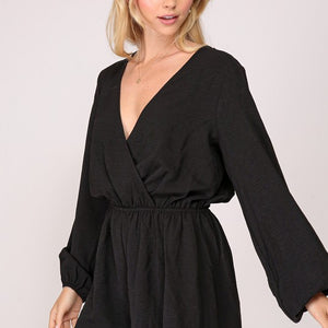 Black Flirty surplice airflow romper