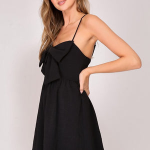 BLACK front bow airflow dress