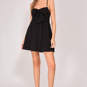 BLACK front bow airflow dress