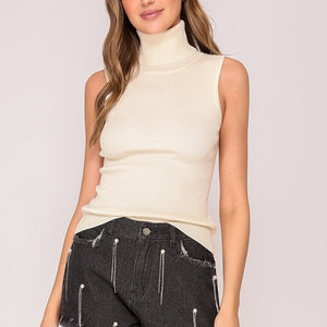 Turtle neck sweater knit top, 2 colors