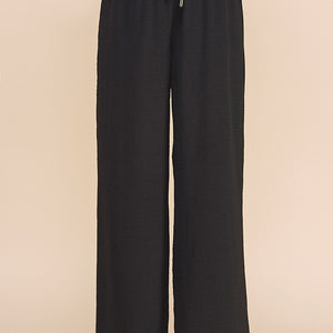BLACK Airy Drawstring Pants