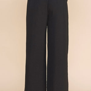 BLACK Airy Drawstring Pants