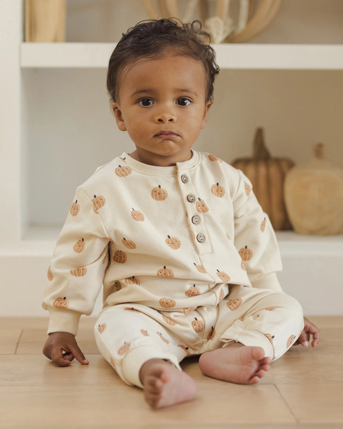 Pumpkin fleece jumpsuit