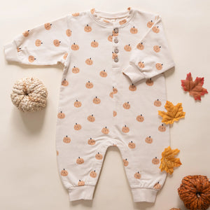 Pumpkin fleece jumpsuit