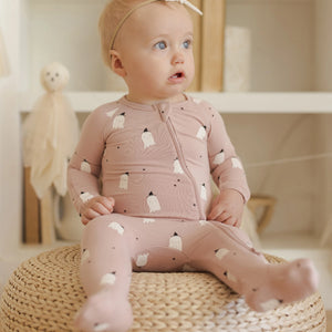 QM Pink Bamboo Ghost footie