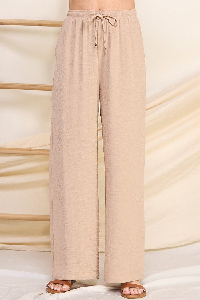 BLACK Airy Drawstring Pants