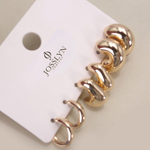 Bubble Hoop Huggie Trio Earrings