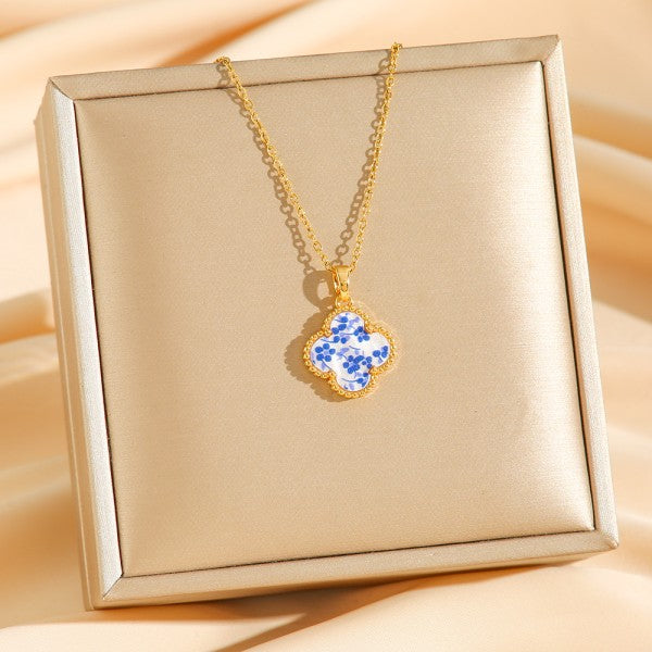 18k Stainless Steel Tarnish Free Clover Necklace