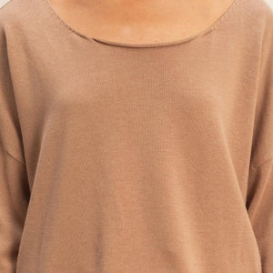 Taupe wide neck sweater
