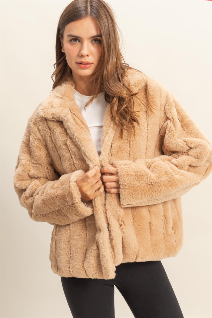 Taupe fur jacket