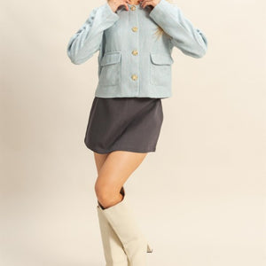 Blue gold button jacket