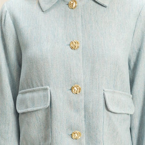 Blue gold button jacket