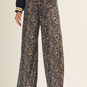 Wide Leg Leopard Pants