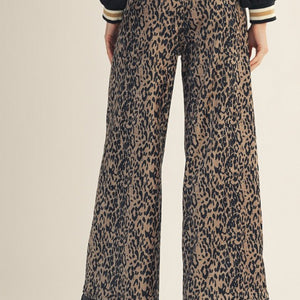 Wide Leg Leopard Pants