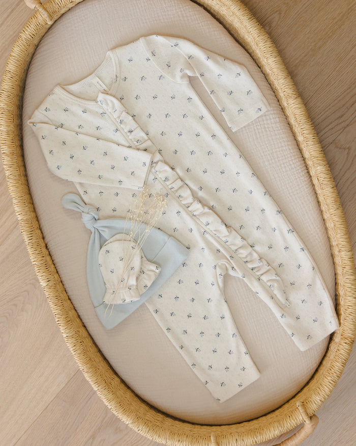 QM BLUE DITSY RUFFLE JUMPER