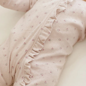 Lilac ditsy ruffle jumpsuit