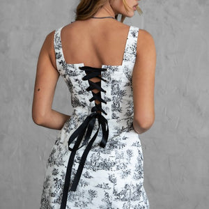 Black/White Tapestry Bodycon Mini dress