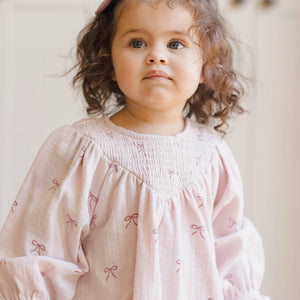 BOWS SMOCKED DRESS