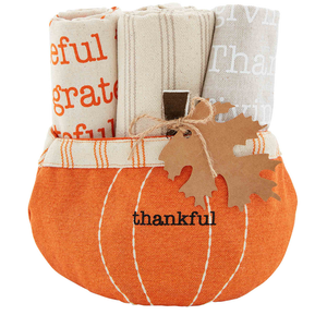 Fall Pumpkin Towel Bucket Set, 2 Styles