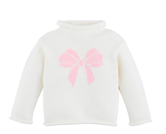 GIRLS BOW ROLLNECK SWEATER