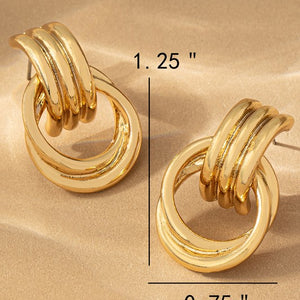 Intertwined hoop door knocker earrings