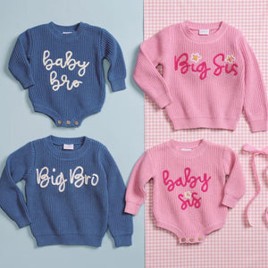 SIBLING TODDLER SWEATER, BRO OR SIS