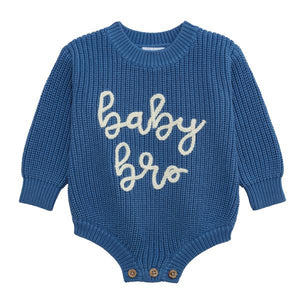SIBLING BABY SWEATER BUBBLE, BRO OR SIS