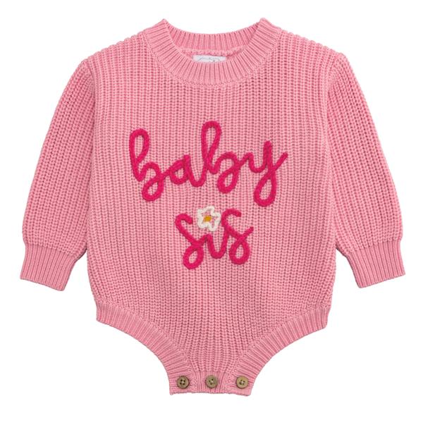 SIBLING BABY SWEATER BUBBLE, BRO OR SIS
