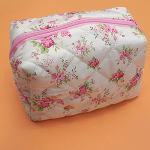 Floral Toile Pattern Makeup Cosmetic Pouch Bag