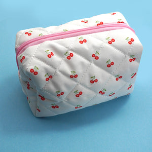 Floral Toile Pattern Makeup Cosmetic Pouch Bag
