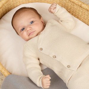 QM Baby Natural knit footie sweater set