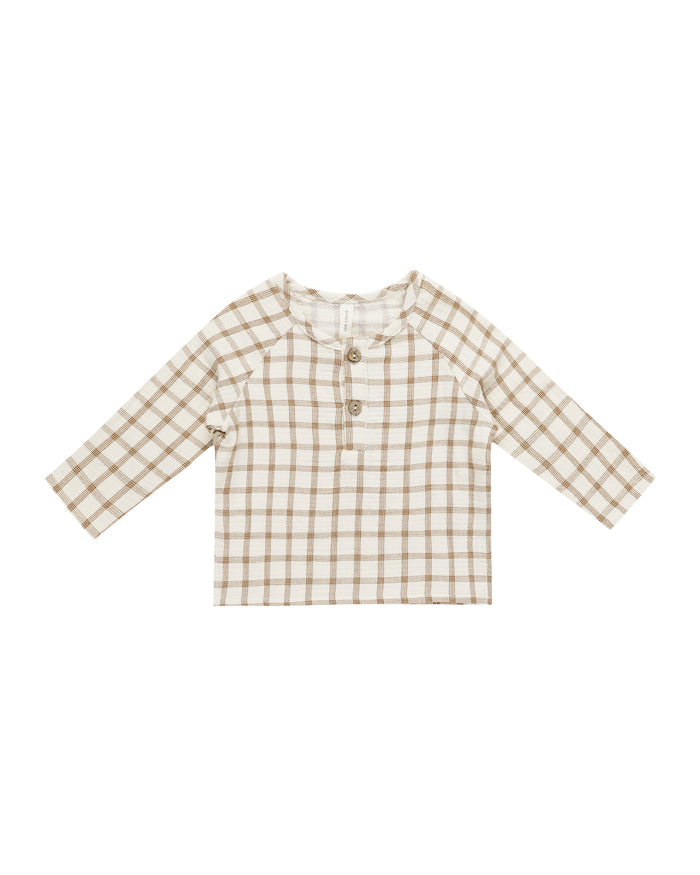 QM check cinnamon shirt