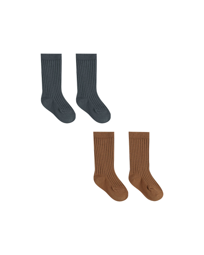 QM 2pack ribbed knee sock