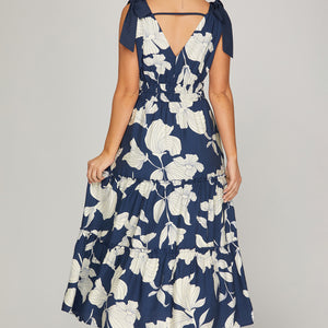 Navy Floral Dress