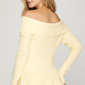 Cream peplum sweater