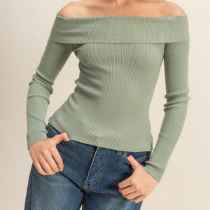 Sage Off the shoulder knit