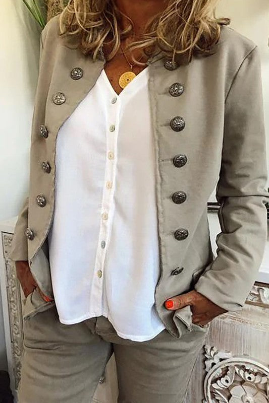 Gray buttoned jacket