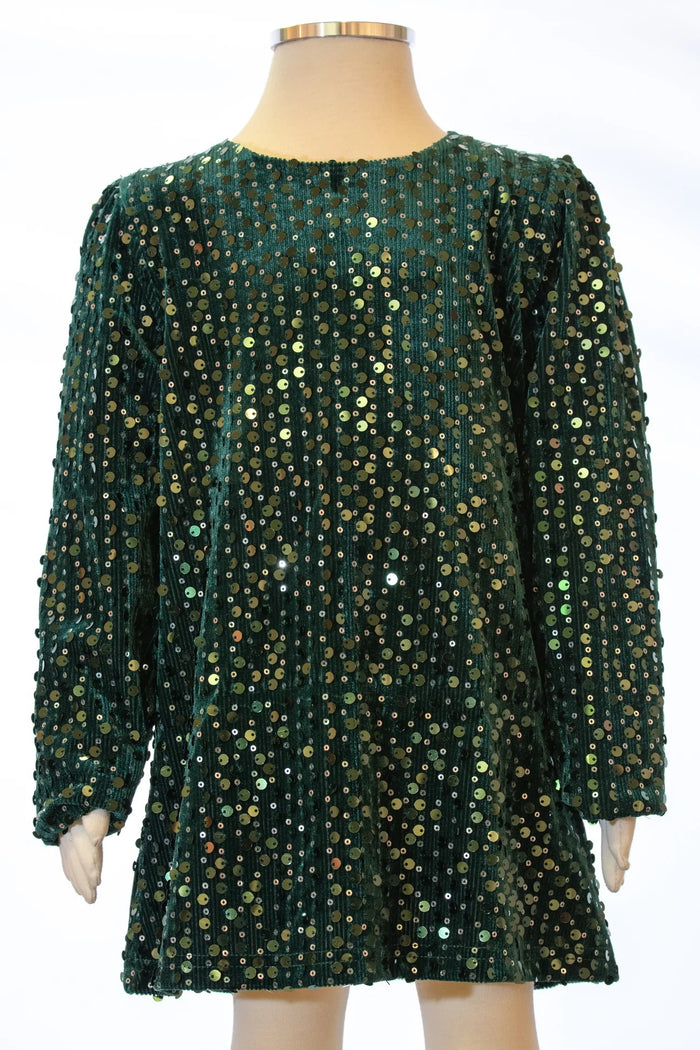 Emerald sequin dress
