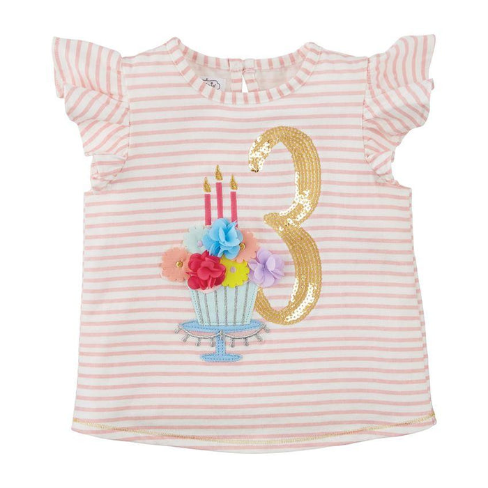 Three Birthday Cupcake Tee