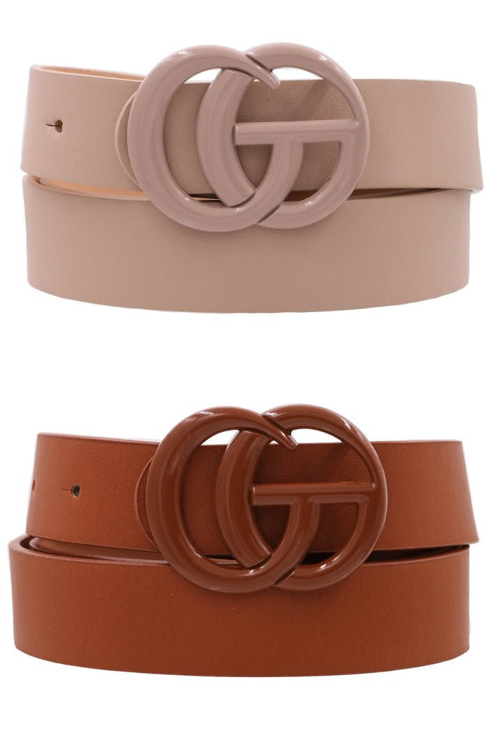 Thin width 2 pack belt set, 4 colors