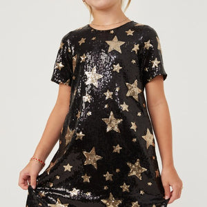 Black sequin star dress
