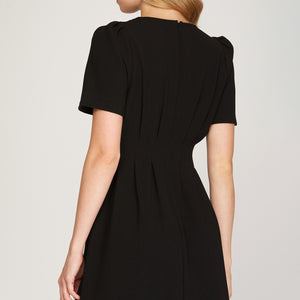 Black Pin Tuck Dress
